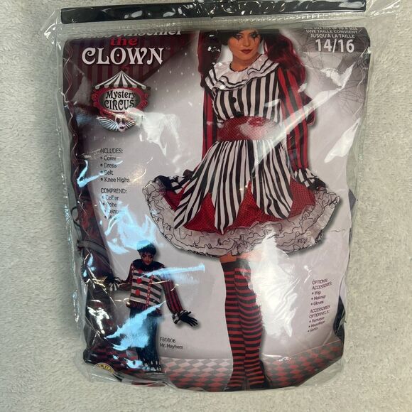 Adult Women’s Stripped Clown Costume Dress. One Size fits most. - Picture 3 of 9